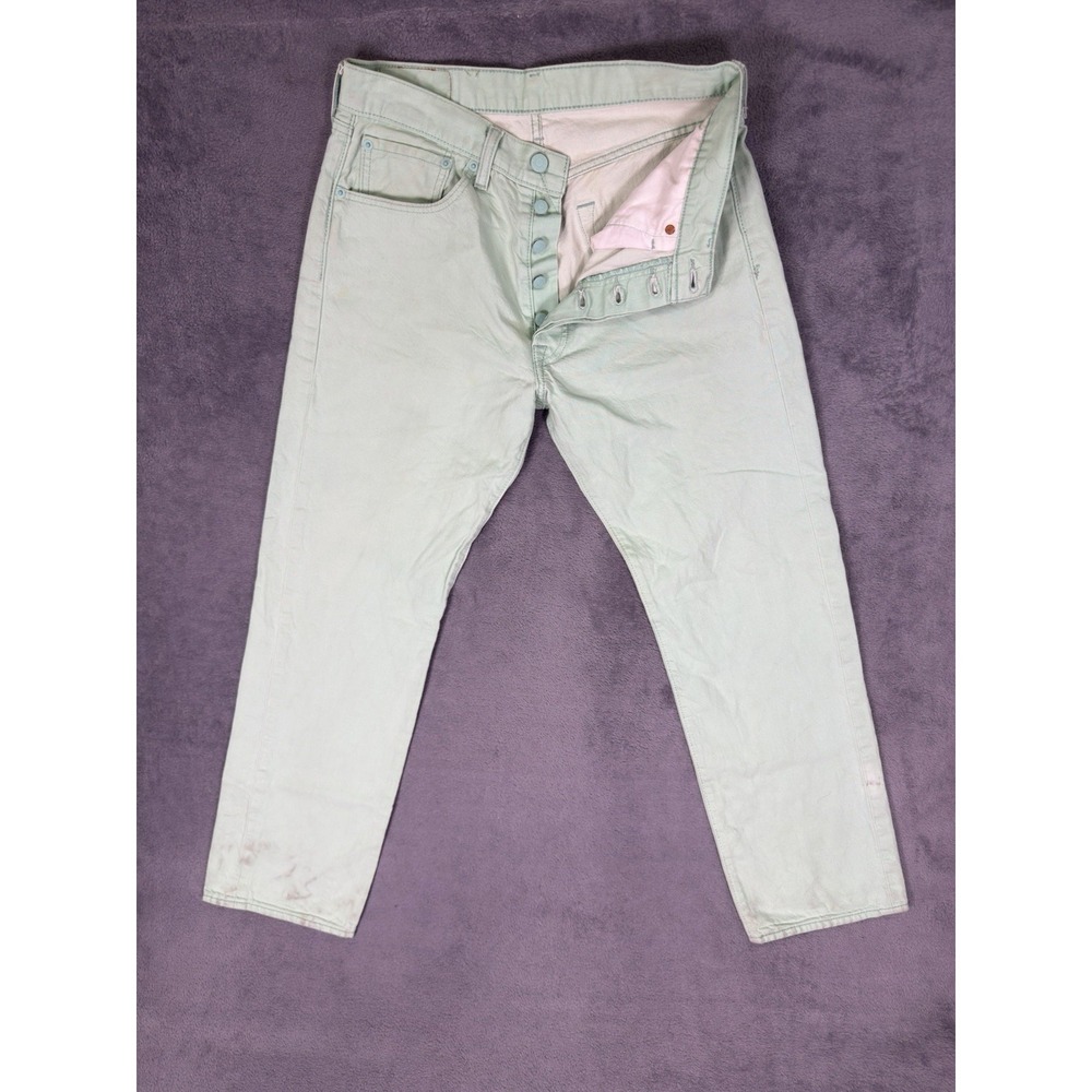 Levis‎ Jeans Mens 30x30** Green Mint Denim 501XX Straight Classic Button Fly